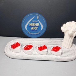 تصویر شمع وارمر قلبی با طرح لاو و لب warmer candle