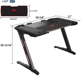 تصویر میز گیمینگ یوریکا مدل ERK-EDK-Z2BK 