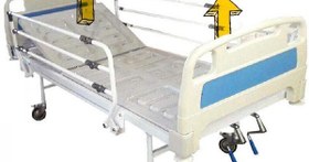تصویر تخت بیمارستانی مکانیکی دو شکن با تنظیم ارتفاع ABS 
