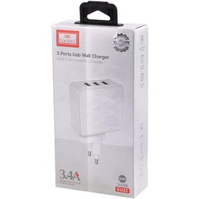 تصویر کلگی فست شارژ Earldom ES-EU22 3Port 3.4A 17W Earldom ES-EU22 3Port 3.4A 17W Fast Wall Charger