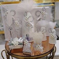 تصویر ست بله برون مدل حلقه نقره ای و مرغ آمین 