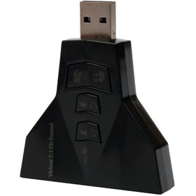 تصویر کارت صدا Virtual 7.1 ولوم دار Virtual 7.1 USB sound card