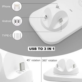 تصویر شارژر رومیزی چند منظوره 3in1-MULTIFUNCTIONAL CHARGING 