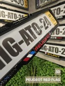 تصویر قاب پلاک پژو مدل RED FLAG 3D 