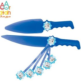 تصویر کارد و کفگیر کیک تم جشن دندونی پسرانه 