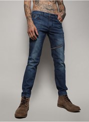 تصویر شلوار جین مردانه آبی با گلدوزی و وصله‌دار برند campus sutra Men's Blue Embroidered Patched Denim Jeans