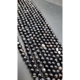 تصویر ریسه سنگ عقیق سلیمانی سایز 8 