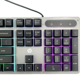 تصویر کیبورد گیمینگ اچ پی مدل K100 HP K100 RGB Gaming Keyboard