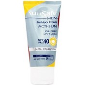 تصویر کرم ضد آفتاب SPF40 بدون رنگ آقایان سان سیف ا Sunsafe Acti Sun spf40 Oil free For Men 50 g Sunsafe Acti Sun spf40 Oil free For Men 50 g