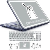 تصویر استیکر لپ تاپ راتیانا مدل فلورک 04 مناسب برای لپ تاپ 15 تا 17 اینچ به همراه برچسب حروف فارسی کیبورد 