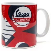 تصویر ماگ وسپا ایتالیا - سرامیکی اورجینال Vespa Servzio Mug Red arrow 