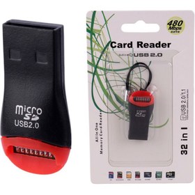 تصویر رم ریدر تک کاره کد 2 Micro SD USB 2.0 card reader