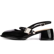 تصویر کفش لوفر زنانه وارداتی پشت باز مشکی کد MD158 