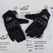 تصویر دستکش حرفه ای ضربه گیر دار مدل ردلاین مشکی قرمز جدید( تاچ دار ) 