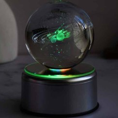 تصویر گوی کریستالی چرخشی با پایه رنگی قطر ۶ و ۸ 