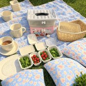 تصویر سبد پیک نیک 60 پارچه بازن مدل لایف 