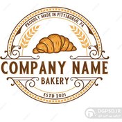 تصویر نمونه لوگو شیرینی پزی با وکتور کروسان 