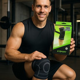 تصویر زانو بند مدل knee support زانو بند مدل مشکی اکستد