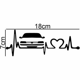 تصویر برچسب بدنه خودرو طرح ضربان قلب ماشین 405 کد M178 
