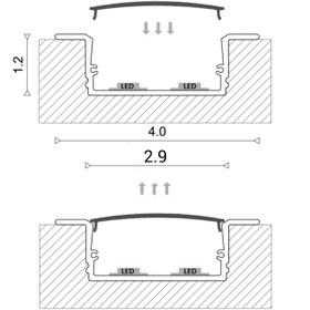 تصویر لاینر توکار برش 2.9cm 