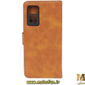 تصویر کیف گوشی Xiaomi Redmi Note 11 Pro 4G Global - Redmi Note 11 Pro 5G Global شیائومی مگنتی طرح چرم کتابی محافظ لنزدار قهوه ای کد 202 