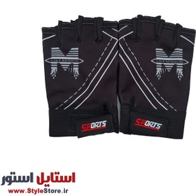 تصویر دستکش دوچرخه سواری نیمه انگشتی مدل M کد 2065 