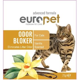 تصویر خوشبوکننده خاک گربه یوروپت با رایحه وانیل Europet Cat Litter Deodorizer Vanilla Scented وزن 25 گرم 