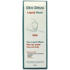 تصویر ژل پن دئودراگ پسوریازیس صورت و بدن 150 میلی لیتری Deo Drug Pan Liquid Wash Psoriasis Pso Tar Wash 150 Ml