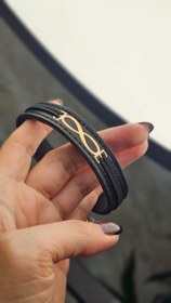 تصویر دستبند چرم بینهایت 