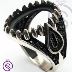 تصویر رکاب انگشتر نقره مردانه مدل امید کد 62577 Men's silver ring stirrup Omid model