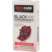 تصویر کاندوم بلک پامگرینت سوئیس کر 12 عددی اورجینال ا Black Pomegranate Condoms Swisscare 12 pcs Black Pomegranate Condoms Swisscare 12 pcs