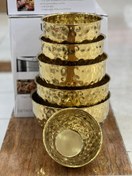 تصویر کاسه استیل طلایی چکشی عمق دار سایز ۱۹ 