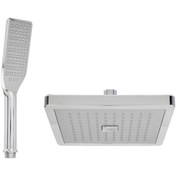 تصویر سردوش حمام مدل رسوب گیر مربع مجموعه 2 عددی - استیل 