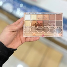 تصویر پالت سایه ۱۸ رنگ پینک‌کی با پیگمنت قوی و ماندگاری بالا Pink Key 18-Color Eyeshadow Palette with High Pigmentation