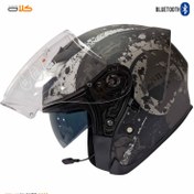 تصویر کلاه کاسکت راپیدو بلوتوث دار مشکی BON مدل 878 Rapido casket cap with Bluetooth, black, BON model 878