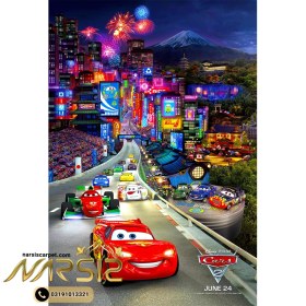 تصویر فرش کودک طرح ماشین مک کویین کد 6051 