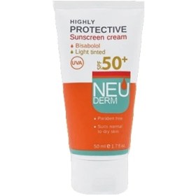 تصویر کرم ضدآفتاب SPF50+ رنگی روشن حجم 50 میل نئودرم Sunscreen cream SPF50+ light colored, volume 50 ml, Neoderm