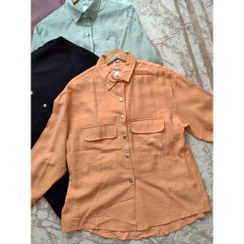 تصویر شومیز مانتویی پاییزه زنانه وارداتی دکمه دار آستین بلند 