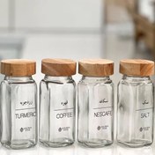 تصویر لیبل شیشه ای شفاف ضدآب 