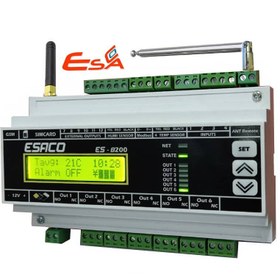 تصویر کنترلر پیامکی 12 خروجی دما و رطوبت مدل ES-B200 