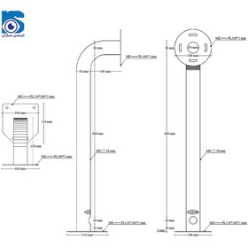 تصویر براکت یا پایه دوربین مداربسته سایز 50 سانتی ساده سهند براکت sahandbracket model SC50