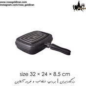 تصویر تابه گریل دوطرفه نچسب ریوالد مدل یورک سایز 34 سانتی متر (مشکی) RIWALD York 34x24 cm Black Frying Pan with Lid