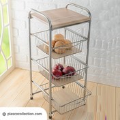 تصویر جا پیازی کشویی کروم 3 طبقه کاوه 