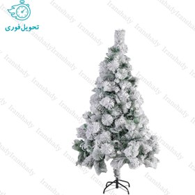 تصویر درخت کریسمس ترکیبی برف سنگین مدل ایتالیایی سایز 150 سانتی متر Christmas tree combined with heavy snow, Italian model, size 150 cm