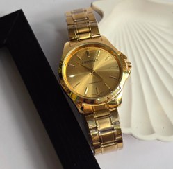 تصویر ساعت مردانه طلایی 