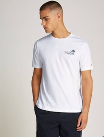 تصویر تی‌شرت تابستانی مردانه - چاپی، پنبه‌ای، سفید برند Tommy Hilfiger Men's Summer Print T-shirt - Cotton, White