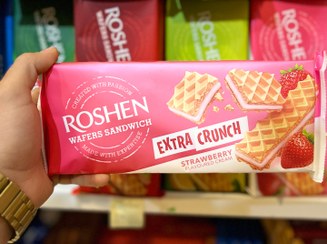 تصویر ویفر چند لایه روشن توت فرنگی(۱۴۲گرمی) Roshen Wafers