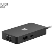 تصویر مبدل USB-C به HDMI/VGA/LAN/USB-C/USB-A مایکروسافت مدل Travel Hub 