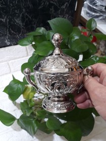 تصویر جای شکر و قهوه دسته دار سیلور 