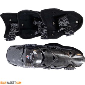 تصویر محافظ زانو موتور سواری VEMAR طرح کربن BLK VEMAR motorcycle knee protector carbon design BLK